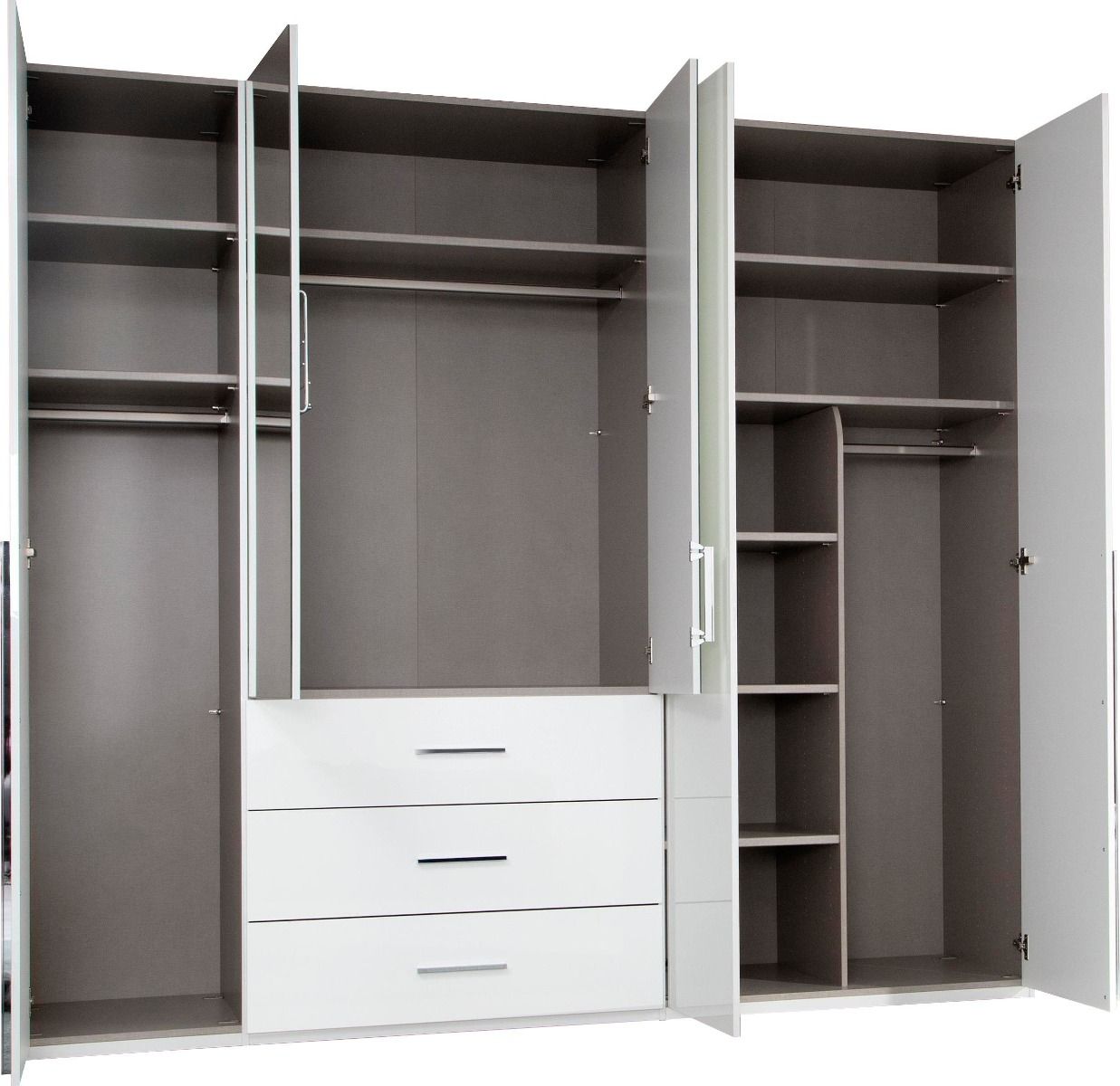 Rauch Montclar White Gloss Wardrobe with Drawers