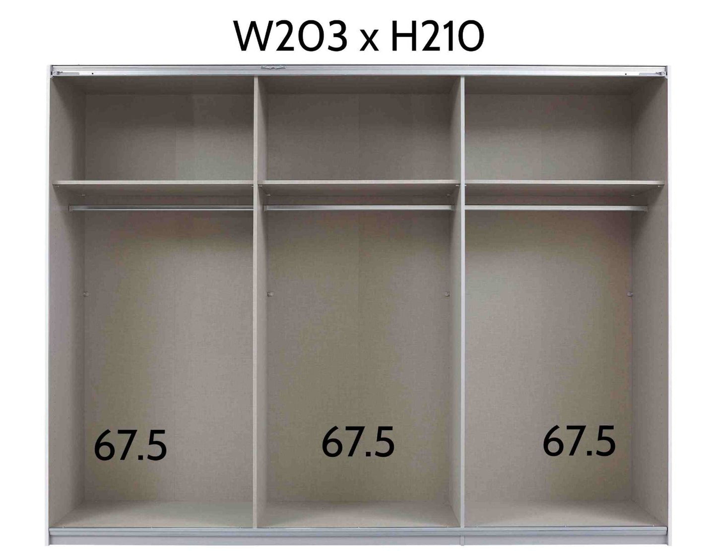 Rauch Kulmbach Sliding Wardrobe White Carcase and White Glass