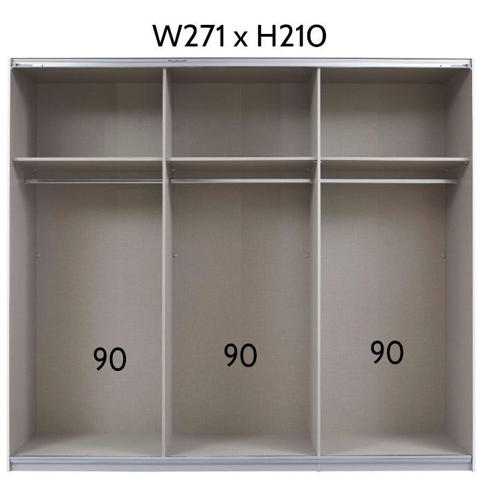 Rauch Kulmbach Sliding Wardrobe White Carcase and White Glass