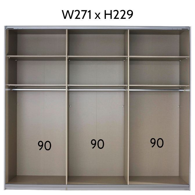 Rauch Kulmbach Sliding Wardrobe White Carcase and White Glass