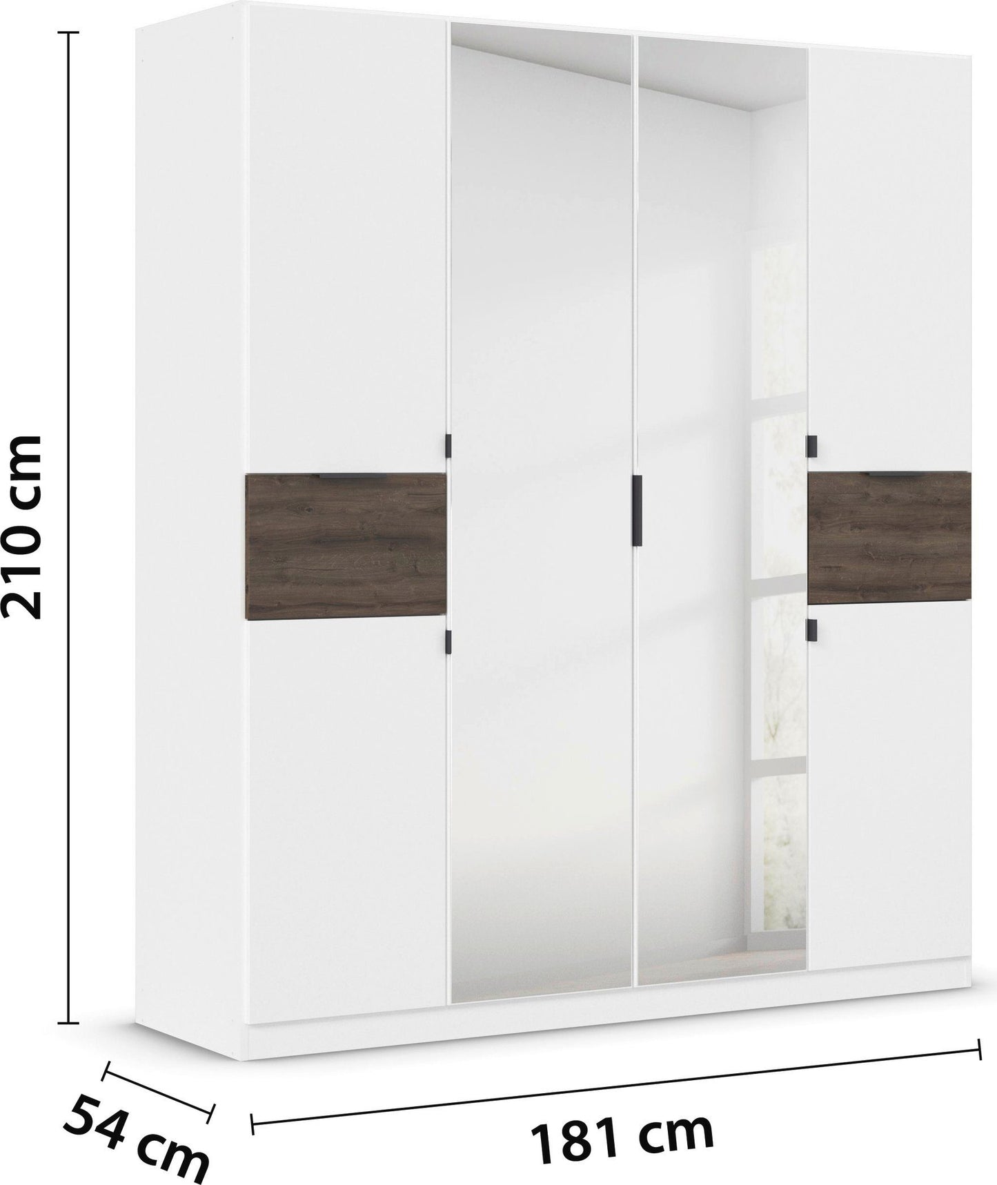 Tico Hinged door Wardrobe by Rauch with Mirrors