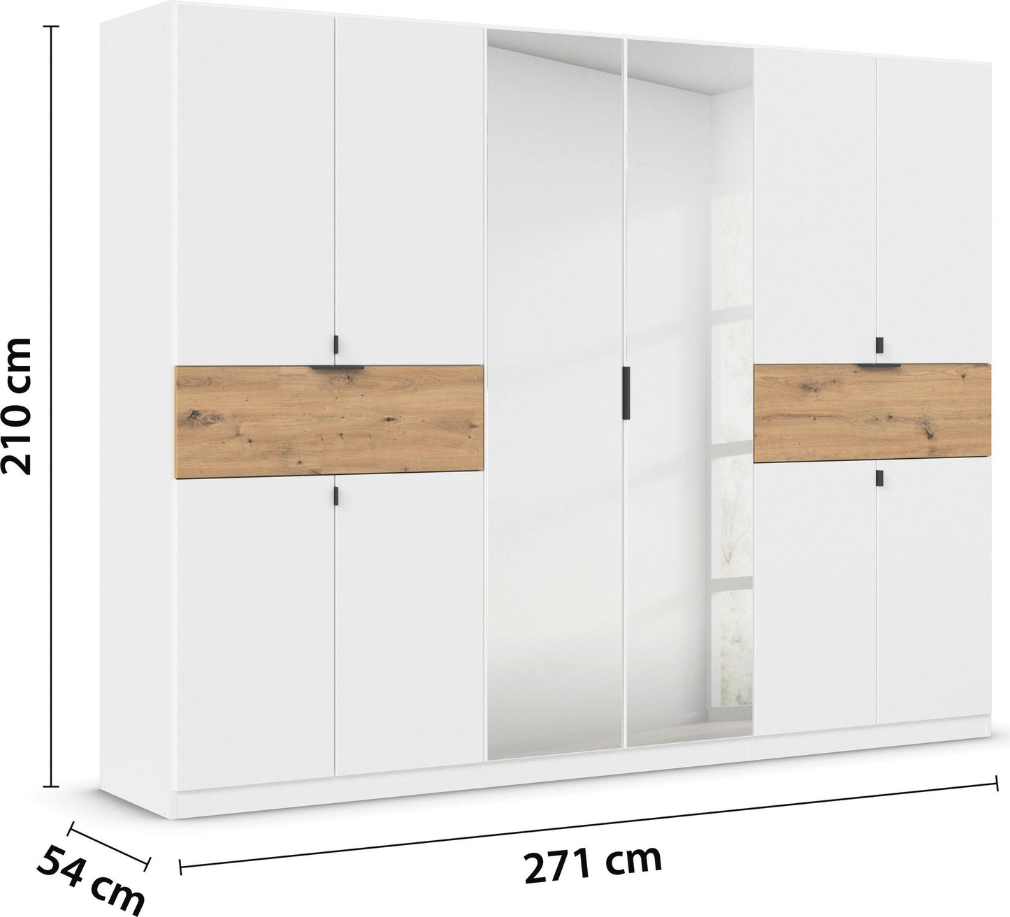 Tico Hinged door Wardrobe by Rauch with Mirrors