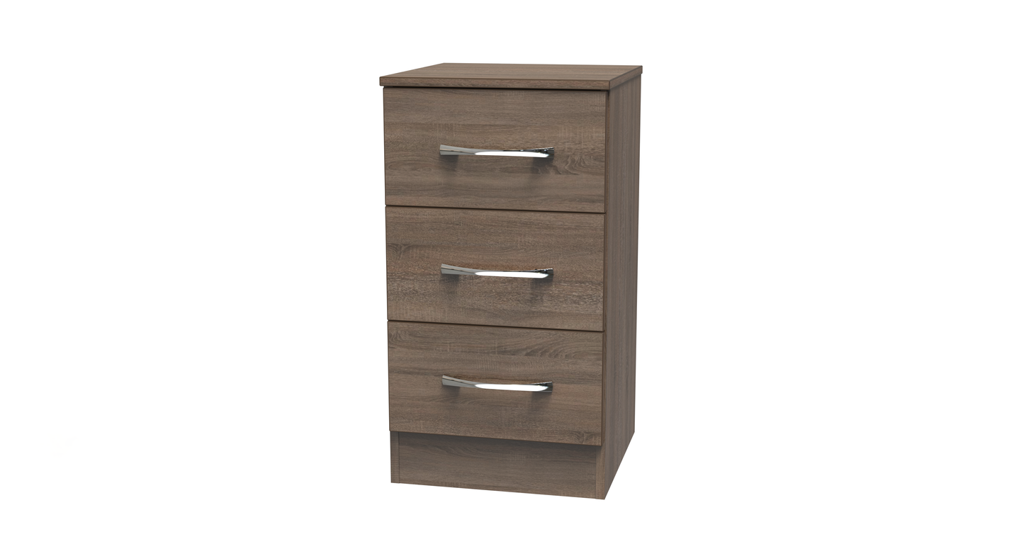 Avon 3 Drawer Bedside Cabinet