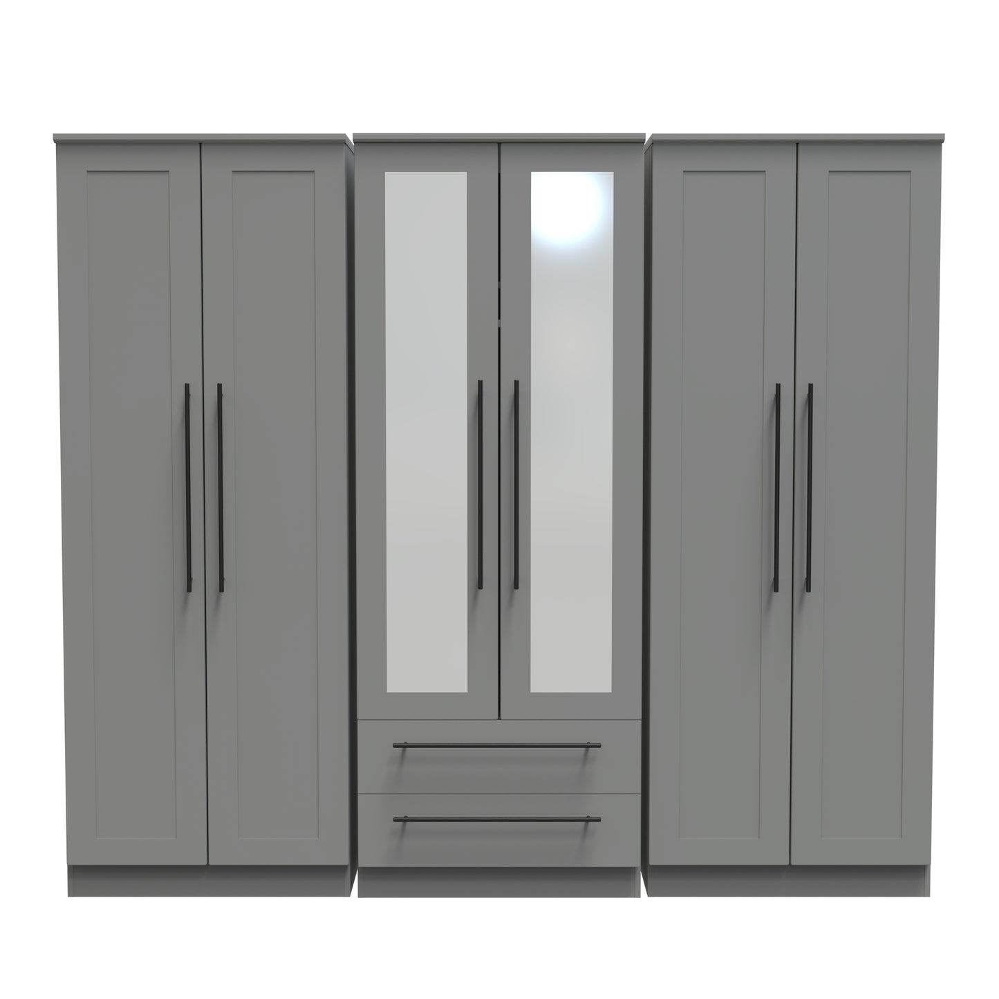 Beverley Tall 6 Door Wardrobe in Dusk Grey