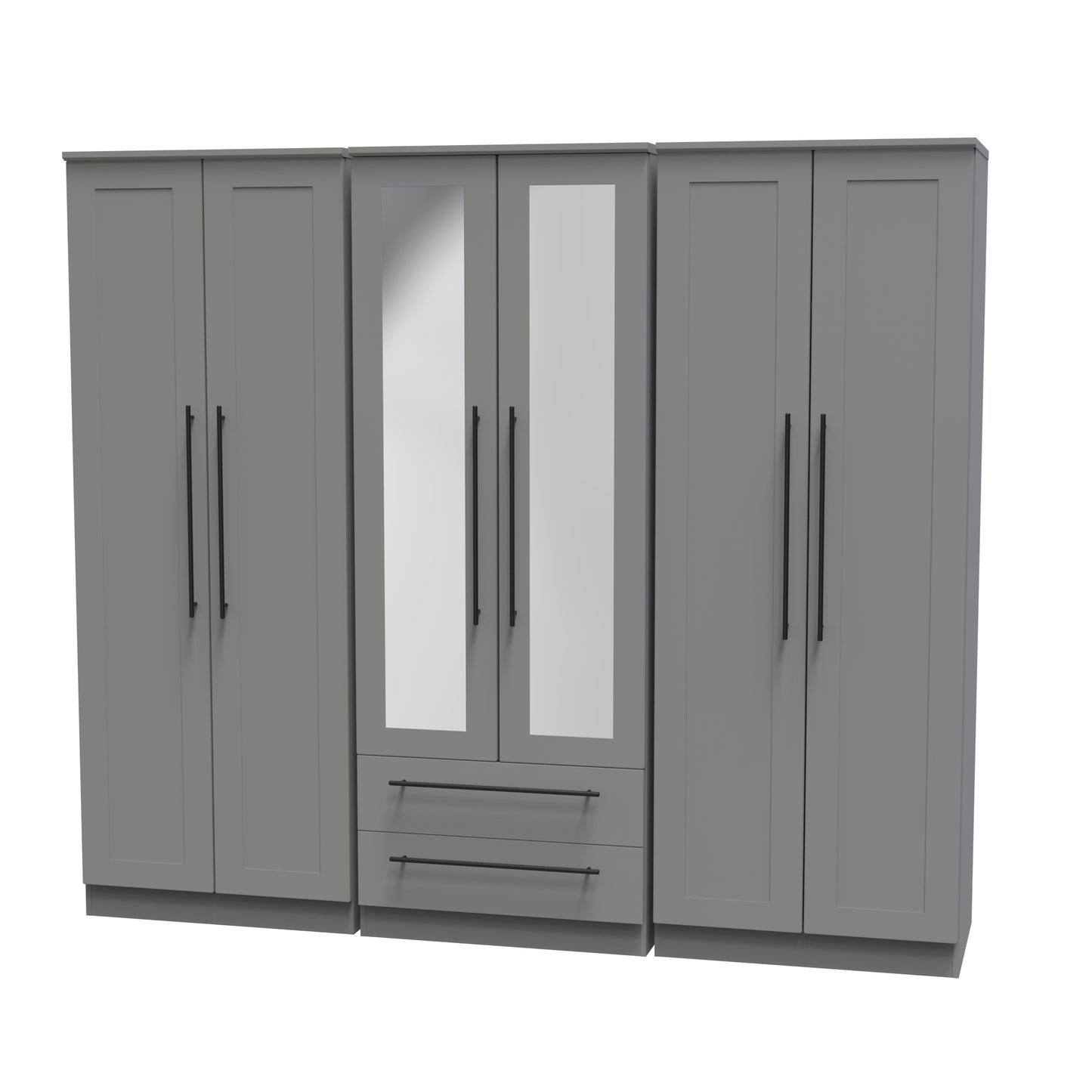 Beverley Tall 6 Door Wardrobe in Dusk Grey
