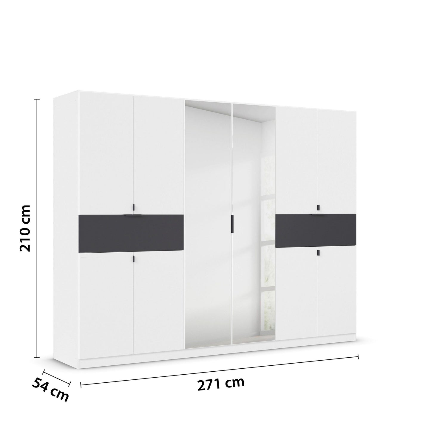 Tico Hinged door Wardrobe by Rauch with Mirrors