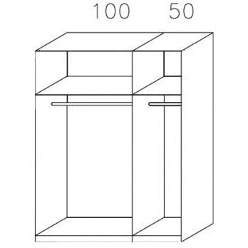 Lima Imperial Wooden Decor 2 Sliding Door Wardrobe 151cm