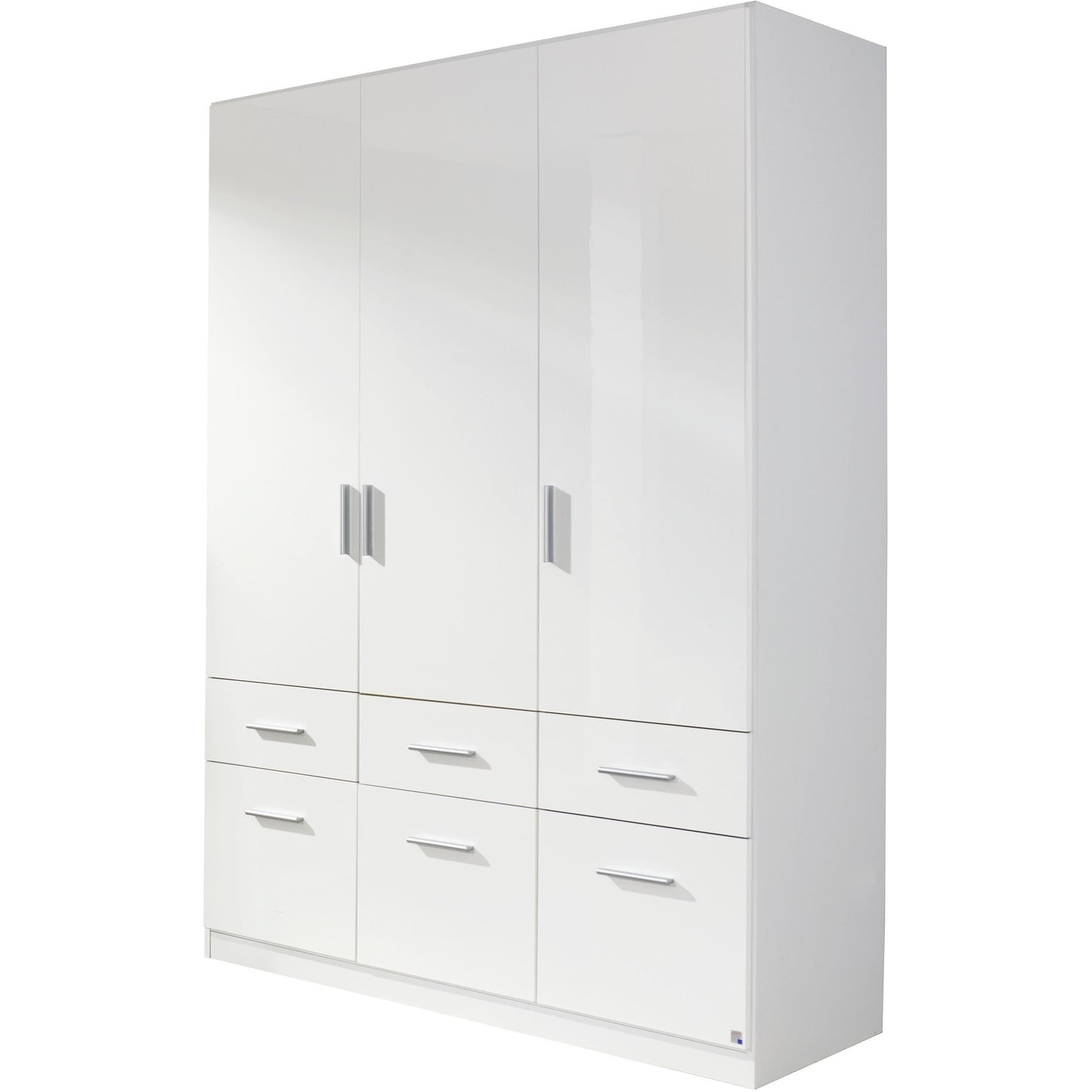 Rauch Celle High Gloss White 3 Door Wardrobe with Drawers