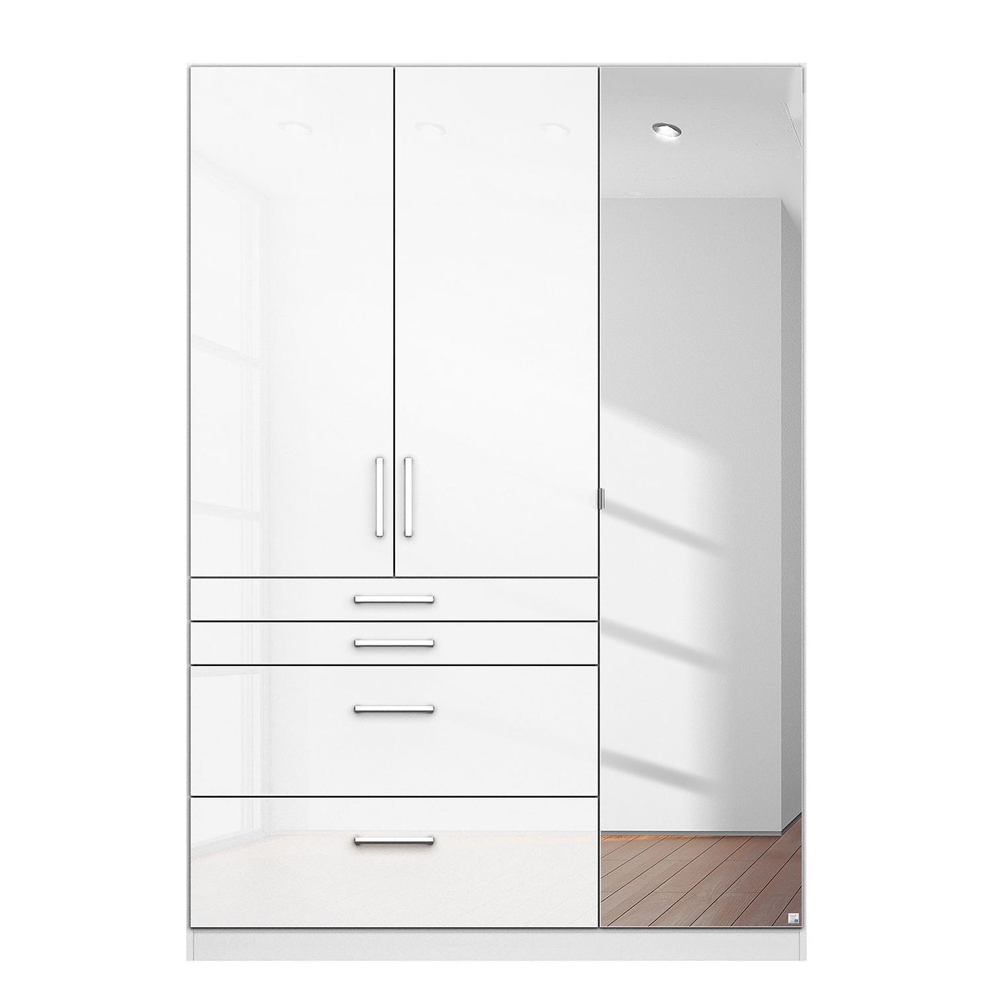 Rauch Homburg 3 door White gloss Wardrobe