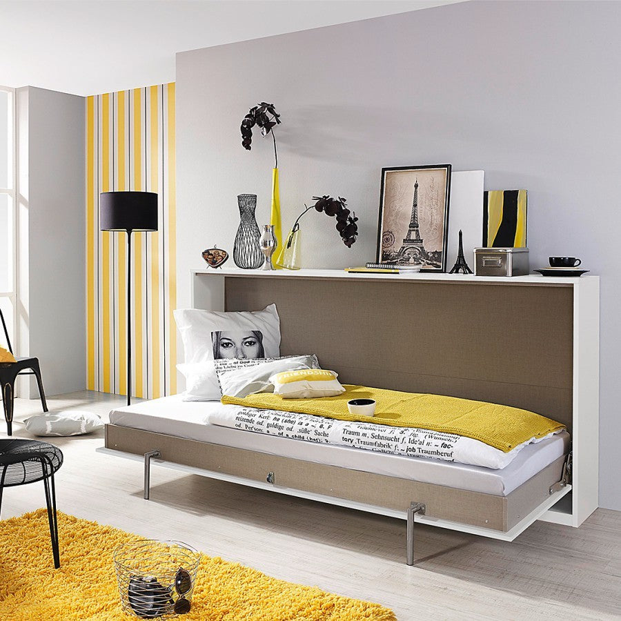 Rauch Wall Closet Bed Metallic Grey and White