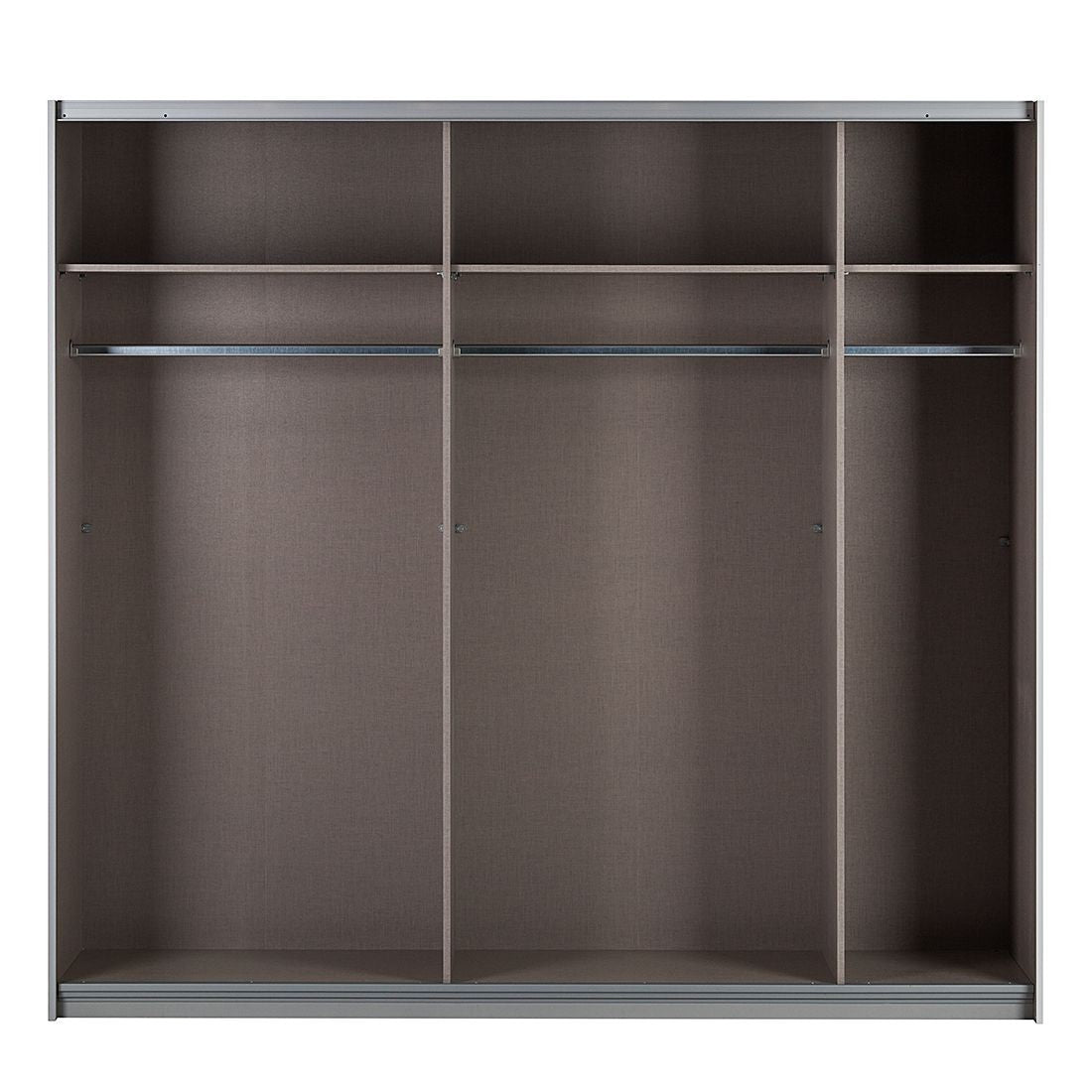 Rauch Beluga Sliding Door Wardrobe Mirrors and Black Gloss 226cm