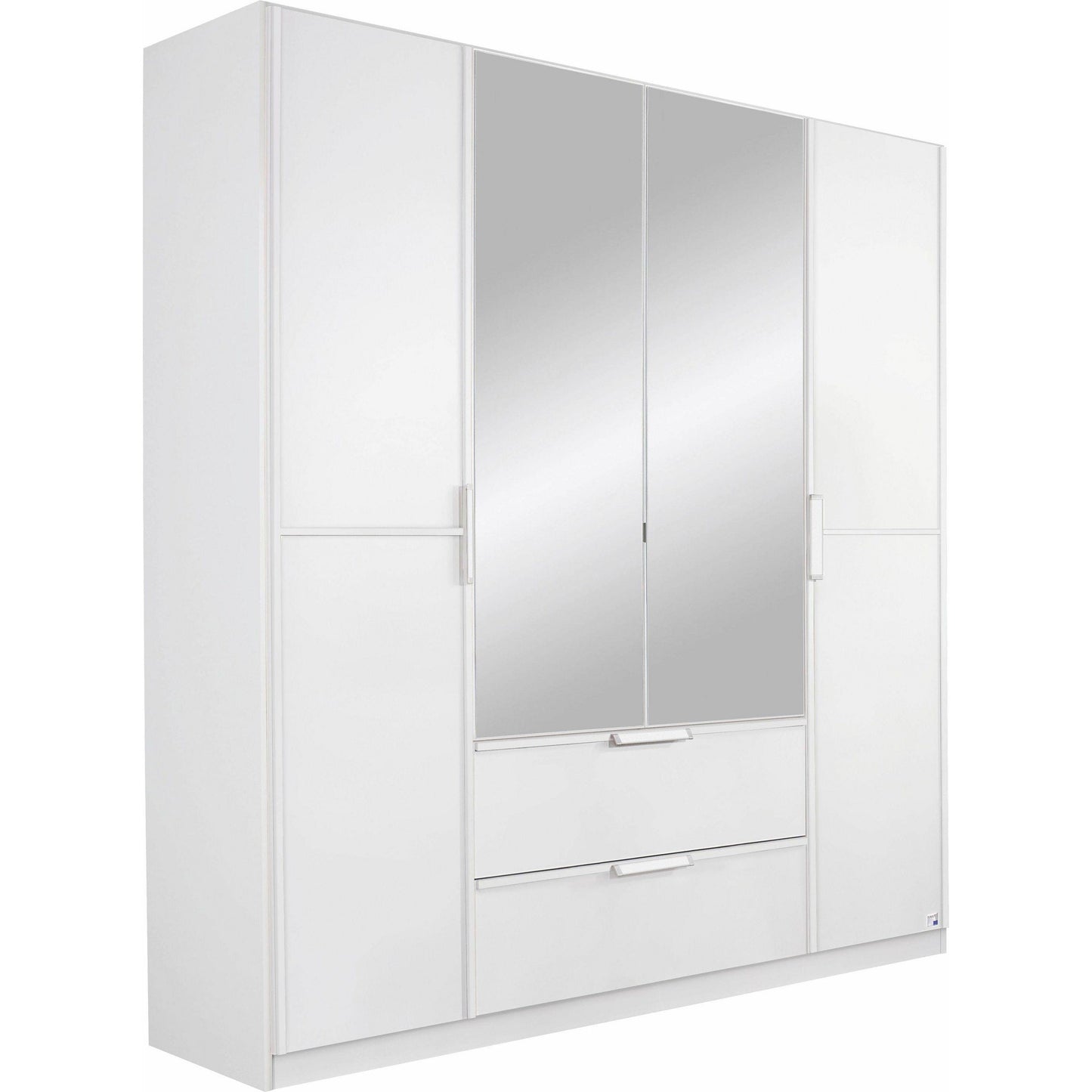 Rauch Essence Modular Wardrobe with Drawers White and White Glass