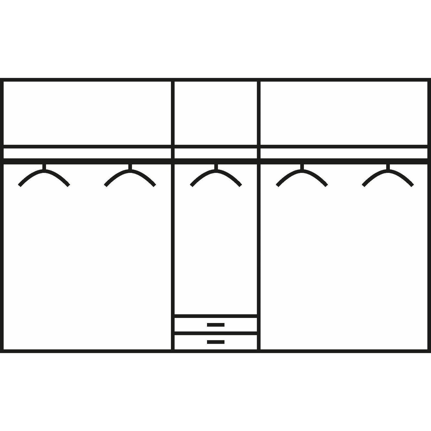 Rauch Essence Modular Wardrobe with Drawers White and White Glass