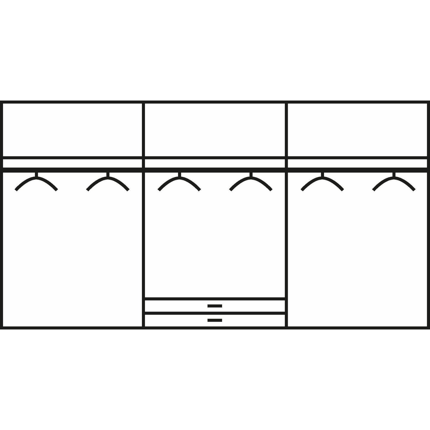 Essence Modular Wardrobe with Drawers Graphite and White Glass