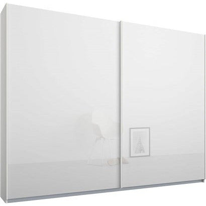 Rauch Essence Sliding Door Wardrobe White Frame Glossy Glass White Doors