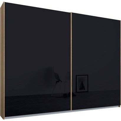 Rauch Essence Sliding Door Wardrobe Oak Frame Matt Glossy Basalt Glass Grey Doors