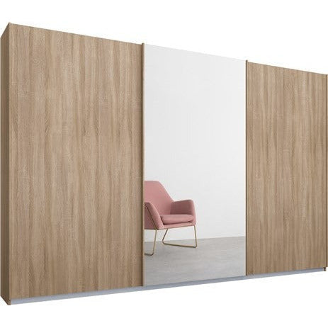 Rauch Essence Sliding Door Wardrobe Oak Frame Oak Doors 1 Mirror
