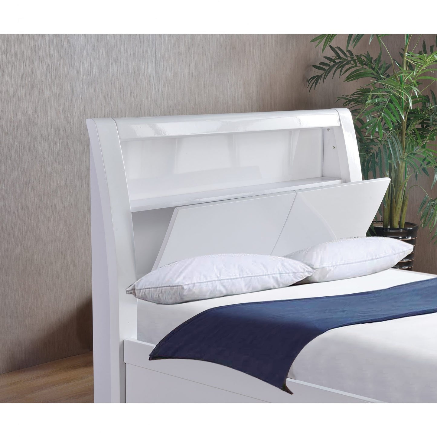 Split White Gloss Ottoman Storage Bed