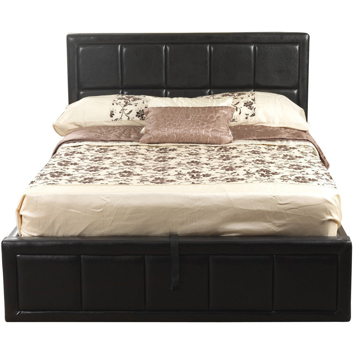 Cheryl Faux Leather Ottoman Bedstead Black