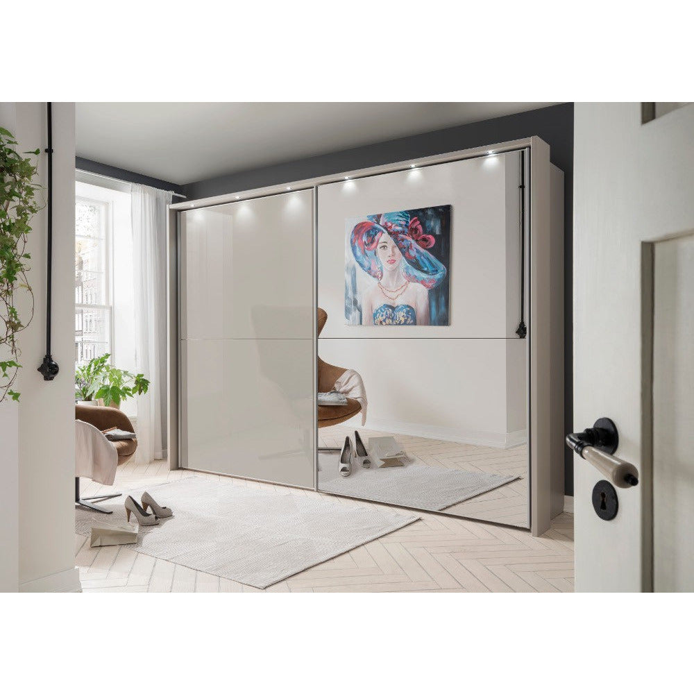 Wiemann Berlin Sliding Door Wardrobe Pebble Glass with Mirror