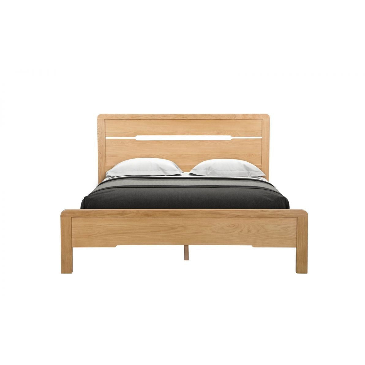 CURVE DOUBLE OAK BED