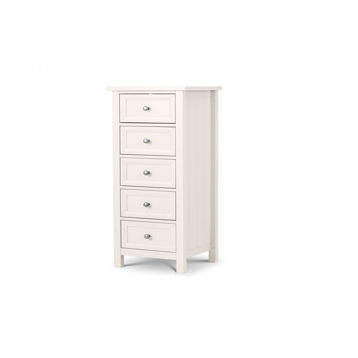 MAINE 5 DRAWER TALL CHEST - WHITE