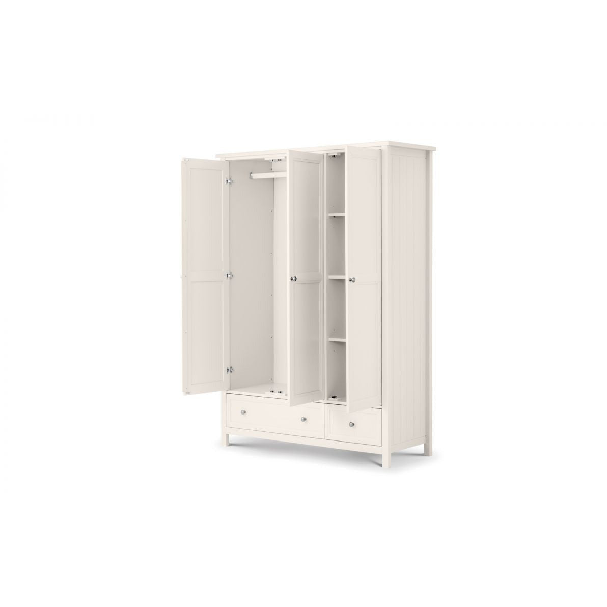 MAINE 3 DOOR COMBINATION WARDROBE - White