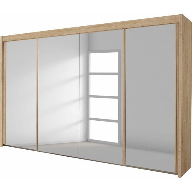 Rauch Imperial Full Mirrored 4 Sliding Door Wardrobe 350cm