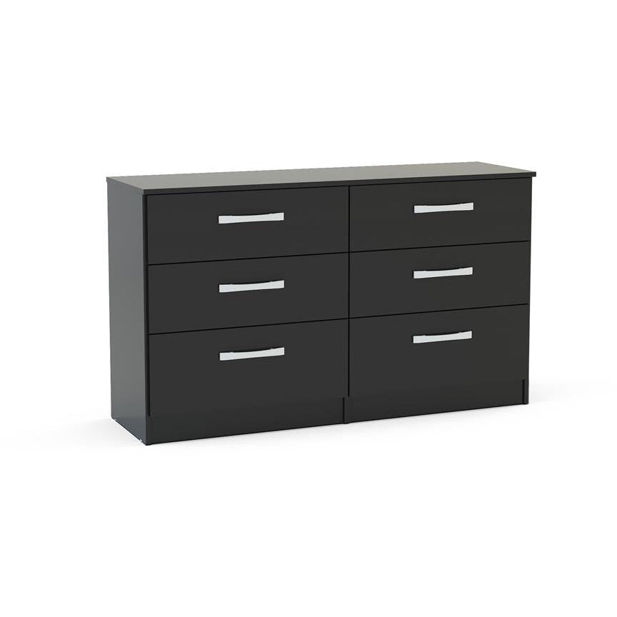 Lynx 6 Drawer Chest Black