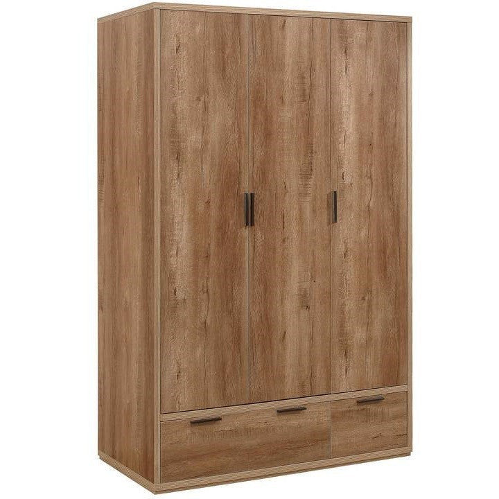 Stockwell 3 Door + 2 Door Wardrobe - Rustic Oak