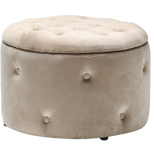 Cleo Storage Pouff Beige