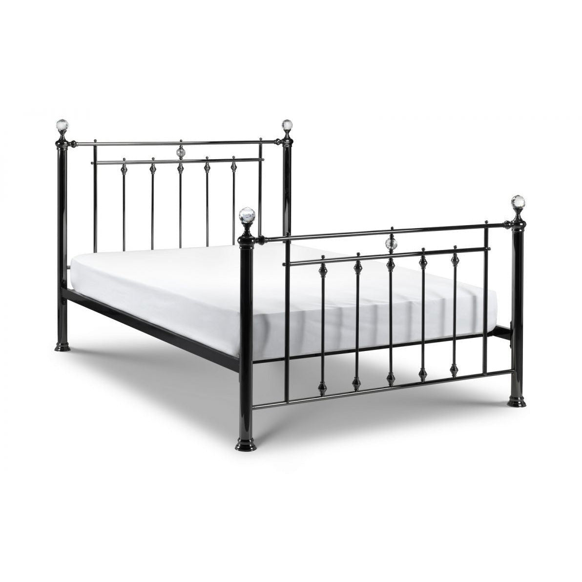 MARQUIS BLACK NICKEL & CRYSTAL BED 135CM