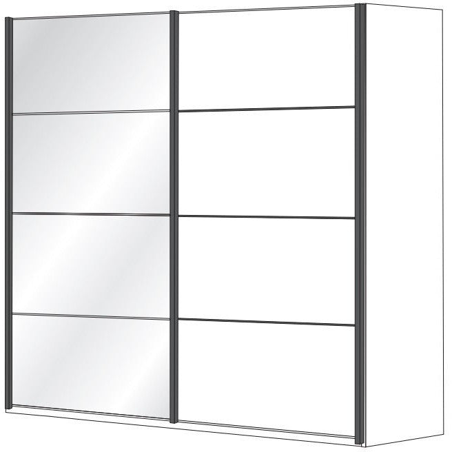 Wiemann Brussels 2 Door Sliding Wardrobe with Left Door Crystal Mirror