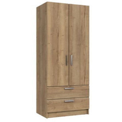 Waterfall 2 Door Gents Wardrobe Natural Rustic Oak