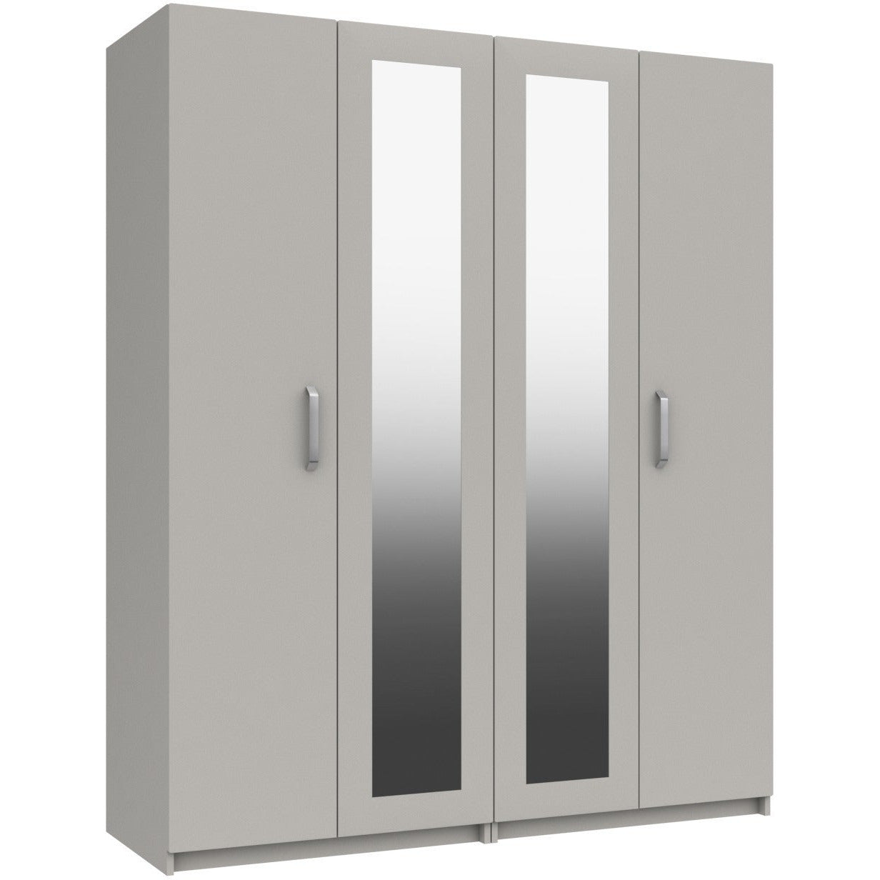 Arran 4 Door Wardrobe With 2 Mirrors Grey Gloss wardrobes