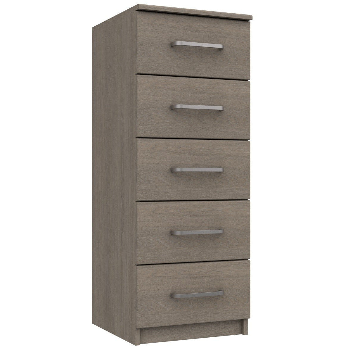 Minnesota 5 Drawer Narrow tallboy Beige Grey Oak