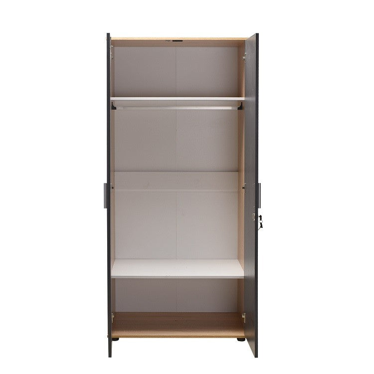 Stockholm Oak and Grey 2 Door Wardrobe