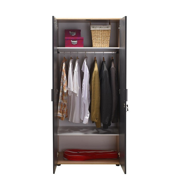 Stockholm Oak and Grey 2 Door Wardrobe
