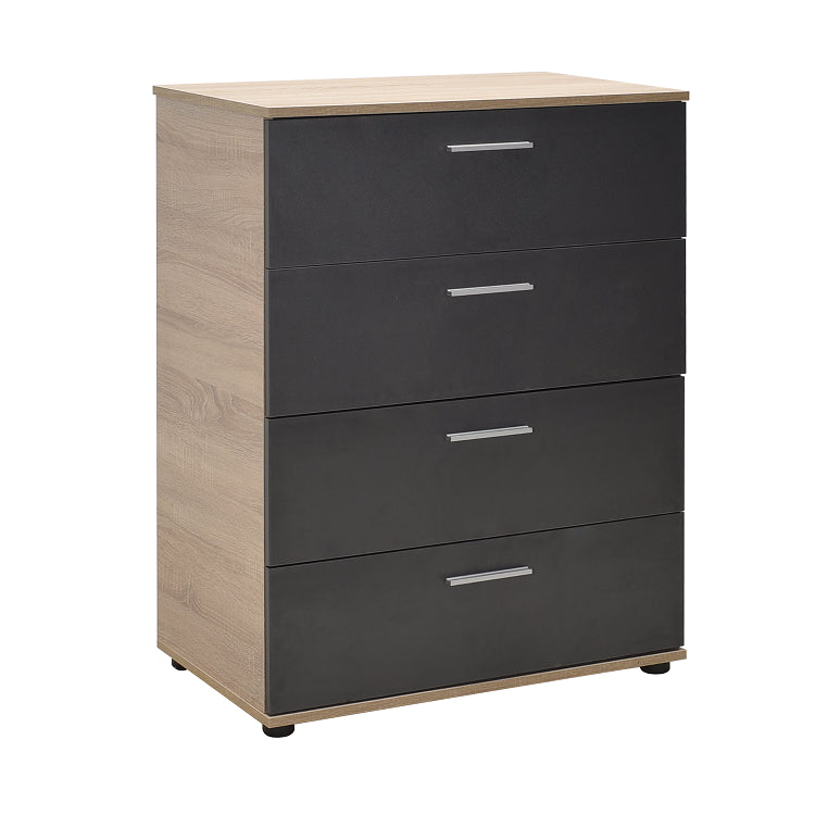 Stockholm 4 Drawer Chest Oak and Grey