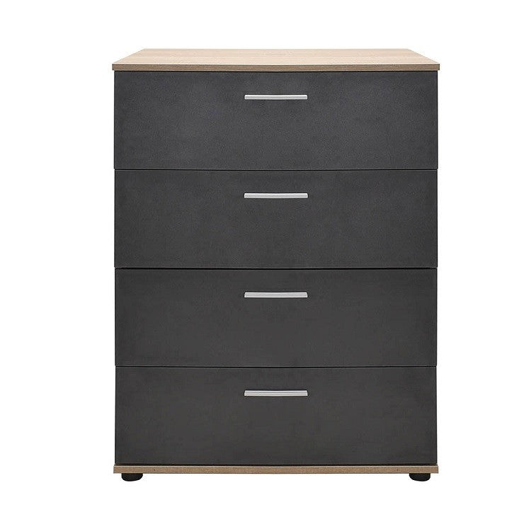 Stockholm 4 Drawer Chest Oak and Grey