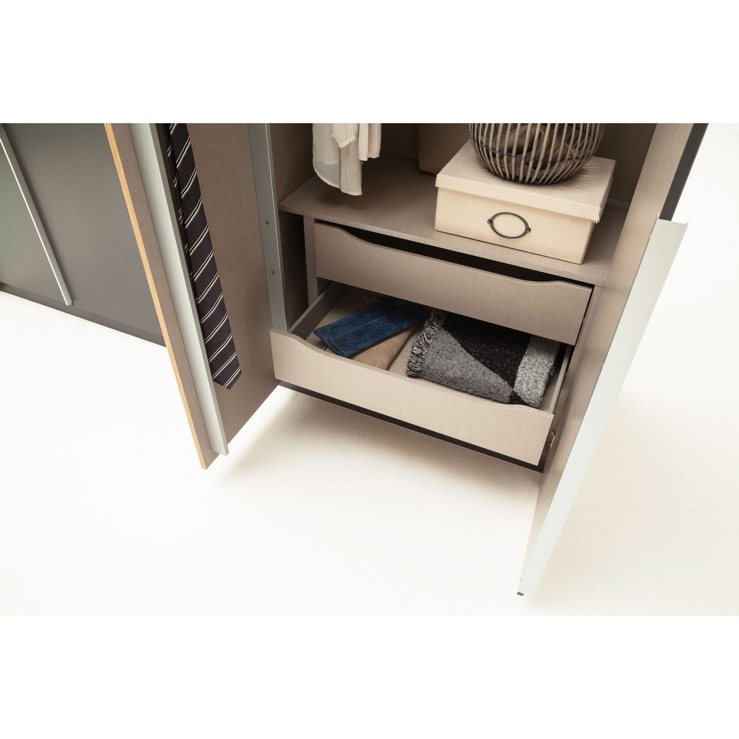 Rauch Bellezza Wardrobe White Gloss and Artisan Oak
