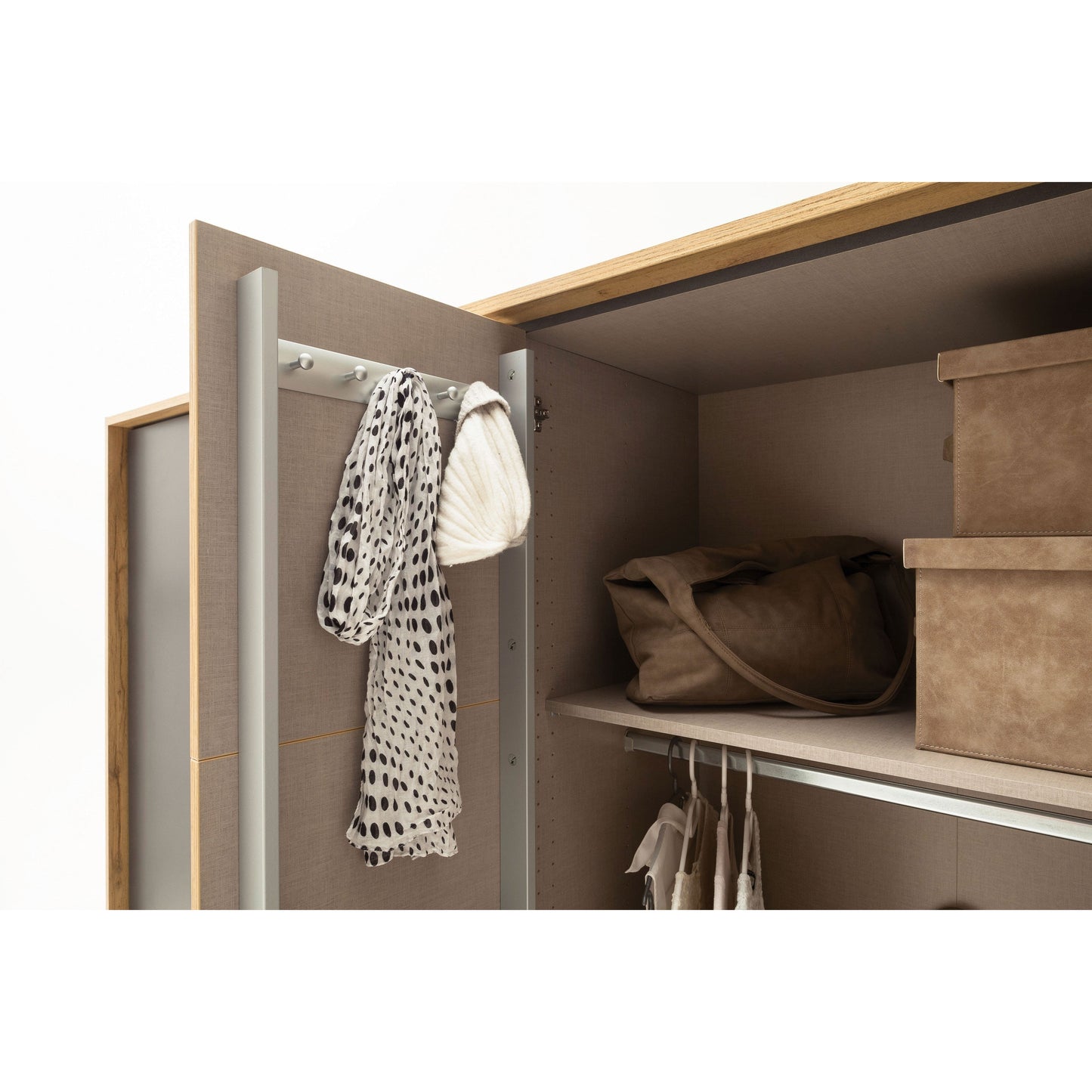 Rauch Bellezza Wardrobe White Gloss and Artisan Oak