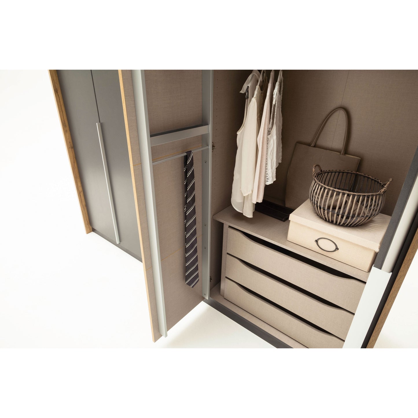 Rauch Bellezza Wardrobe White Gloss and Artisan Oak
