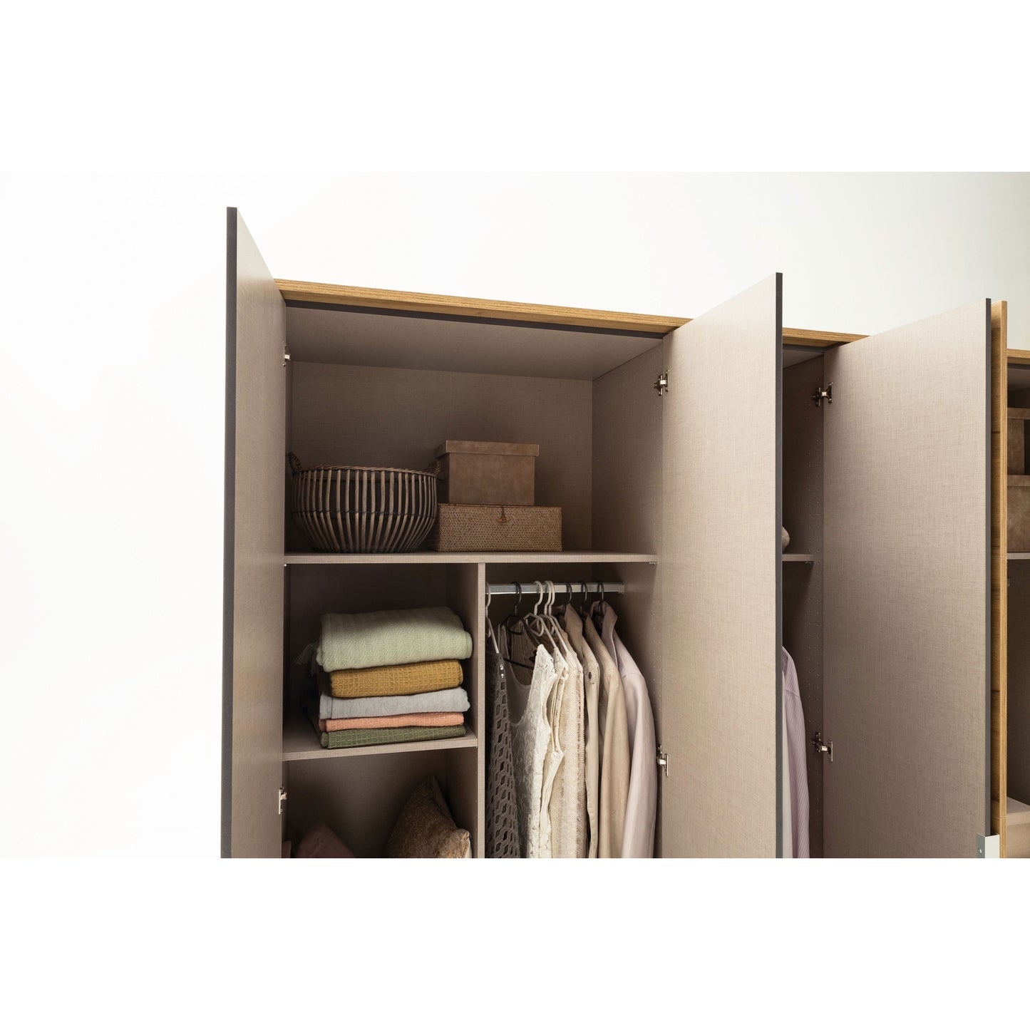 Rauch Bellezza Wardrobe White Gloss and Artisan Oak