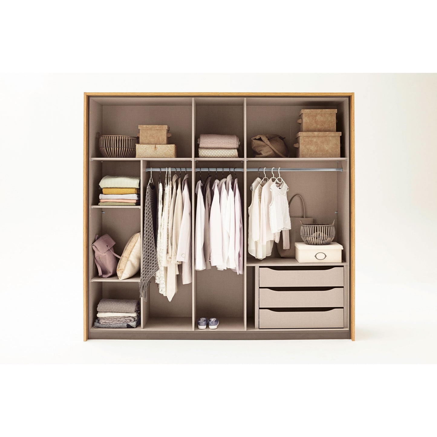 Rauch Bellezza Wardrobe White Gloss and Artisan Oak