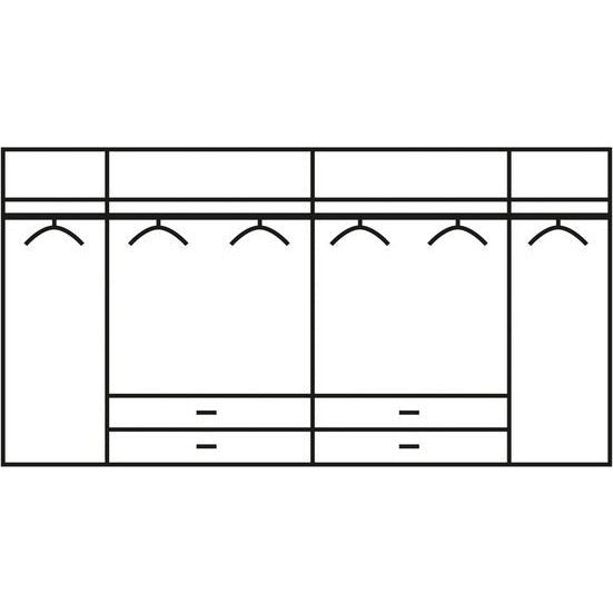 RAUCH MEMPHIS 6 DOOR COMBI MIRRORED WARDROBE