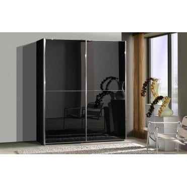 Wiemann Miami 2 Door Slider Wardrobe Black Glass