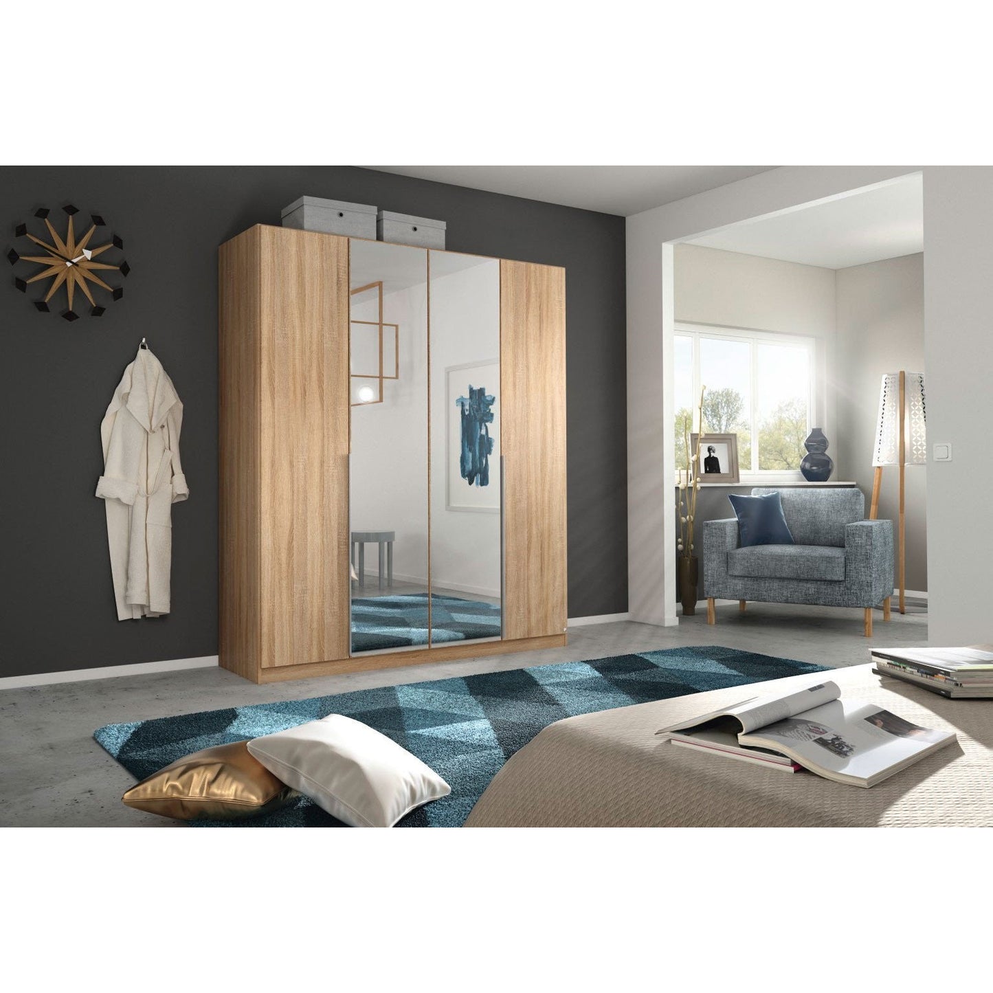 Rauch Alabama Free Standing Wardrobe with Mirrors