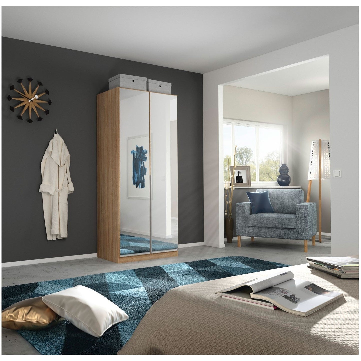 Rauch Alabama Free Standing Wardrobe with Mirrors
