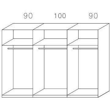 Lima Imperial Wooden Decor 3 Sliding Door Wardrobe 280cm Product Code: LIMAWD3SDWR280